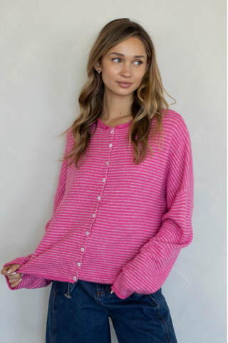 Pinstriped Piper Cardi