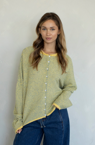 Pinstriped Piper Cardi