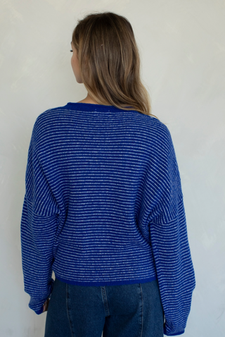 Pinstriped Piper Cardi