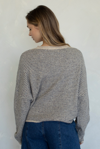 Pinstriped Piper Cardi