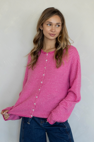 Pinstriped Piper Cardi