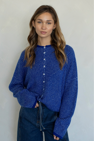 Pinstriped Piper Cardi