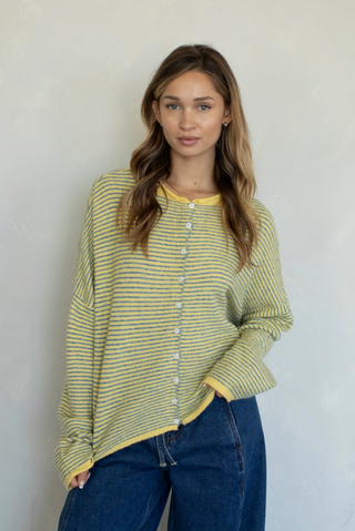 Pinstriped Piper Cardi