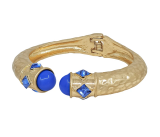 Stone Gold Hinged Bracelet