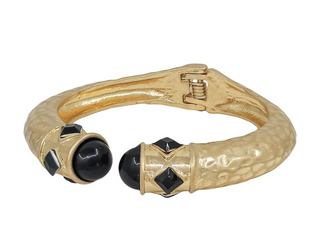 Stone Gold Hinged Bracelet