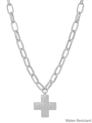 Hammered Cross Chain