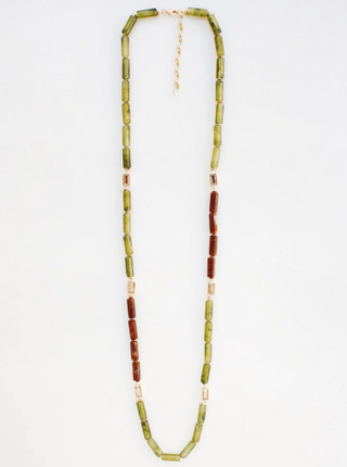Oval Stone Glass Necklace